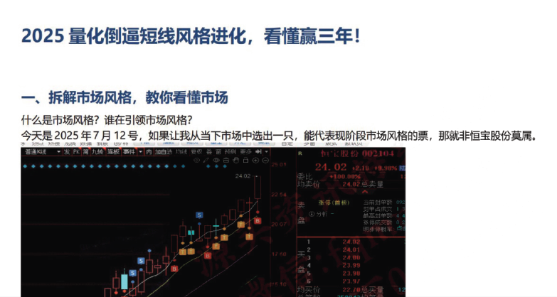 瑞之公号瑞鹤仙250713 量化倒逼短线生态进化，看懂赢三年！量化驱动短线生态进化，揭秘赢取未来三年策略,理解,第1张