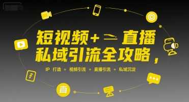 短视频+直播私域引流全攻略，IP打造 +视频引流 +直播引流 +私域沉淀，短视频直播私域流量运营秘籍，IP打造、高效引流与私域沉淀全攻略,课程,管理,直播,定位,脚本,第1张