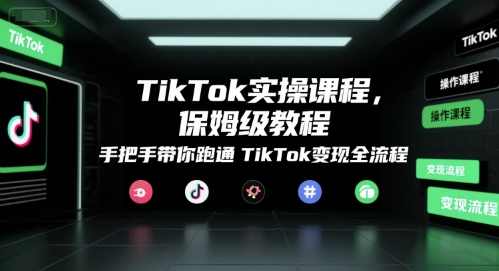 倪楠TikTok实操课程，保姆级教程，手把手带你跑通TikTok变现全流程，TikTok达人运营进阶班，,课程,学习,直播,定位,团队,支付,去水印,第1张