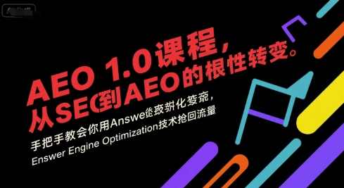 大卫AEO 1.0 课程，从SEO到AE0的基命性转变，手把手教会你用AnswerEngineOptimization技术抢回流量，大卫SEO与AEO融合进阶，从SEO到AEO转型秘籍,课程,数据分析,SEO,第1张