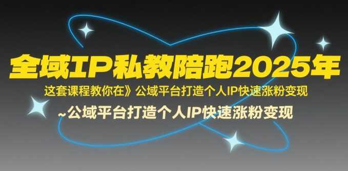 全域IP私教陪跑2025年，这套课程教你在公域平台打造个人IP快速涨粉变现，全域IP私教秘籍，助力2025年个人IP崛起，公域平台变现快车道,课程,定位,脚本,攻略,第1张