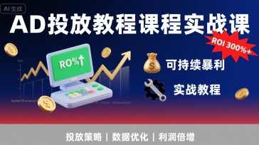 李亚老师·AD投放教程课程实战课，实现广告ROI300%+可持续暴利，李亚老师广告投放实战课，实战AD投放教程，实现ROI暴利，持续盈利