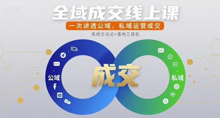 玲玉老师全域成交线上课，一次讲透公域、私域运营成交，线上公域私域运营成交秘籍，玲玉老师全域成交课,第1张