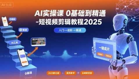 小章AI实操课0基础到精通-短视频剪辑教程2025，智能短视频剪辑实战秘籍，入门到精通