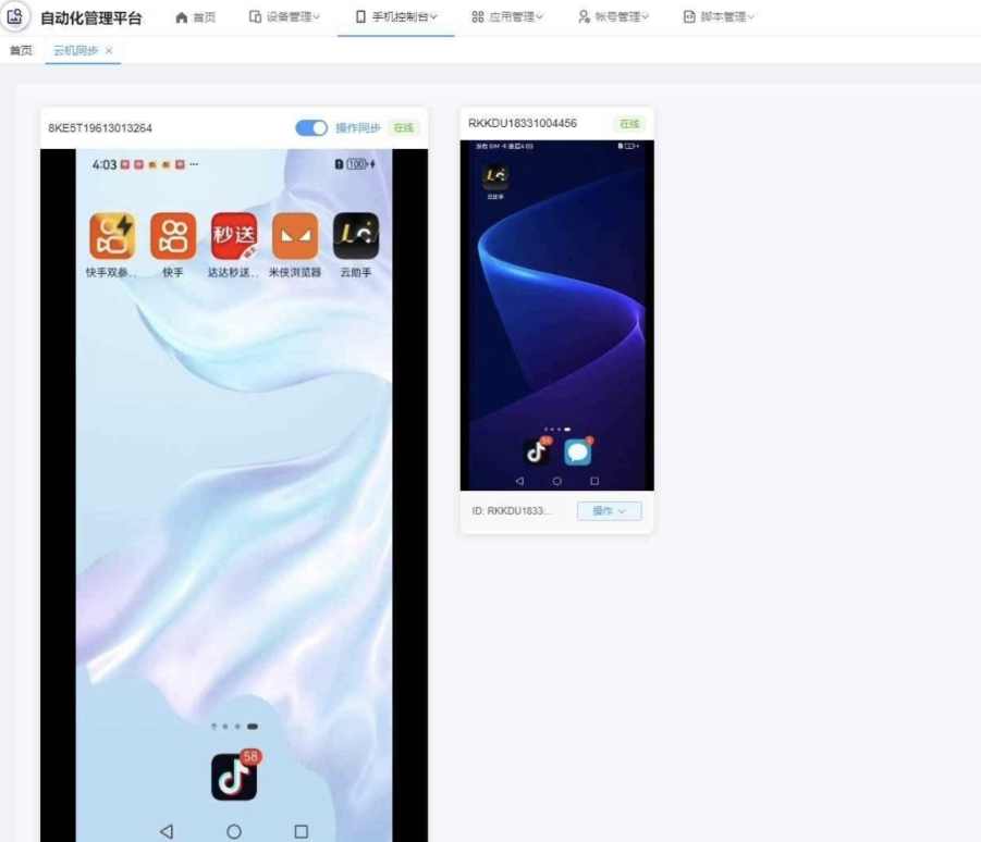 云手机群控系统源码 云手机多开群控 自动化管理程序源码，云多开自动化管理程序源码