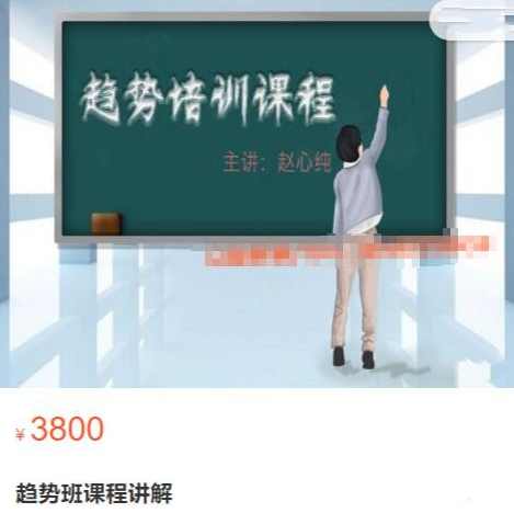 赵心纯《趋势班课程讲解》原价3800元，赵心纯趋势班课程揭秘，专业解析，课程讲解引潮流,课程,专业,第1张
