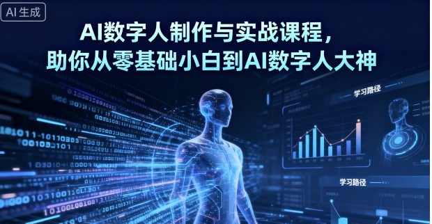 AI数字人制作与实战课程,助你从零基础小白到AI数字人大神,,课程,学习,定位,团队,人工智能,视频制作,副业,第1张 AI数字人制作与实战课程,助你从零基础小白到AI数字人大神,,课程,学习,定位,团队,人工智能,视频制作,副业,第1张