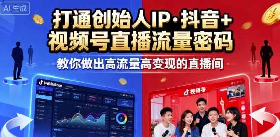 陈晶25年直播9-10两期线下课，打通创始人IP，抖音+视频号直播流量密码，教你做出高流量高变现的直播间，直播达人陈晶秘籍，打造高流量高变现直播间,课程,直播,定位,第1张