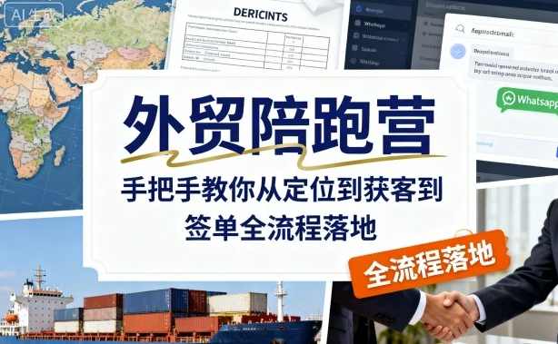 外贸陪跑营，手把手教你从定位到获客到签单全流程落地，外贸突破者营，策略指导,学习,目标,定位,合作,外贸,第1张
