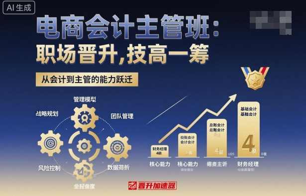 电商会计主管班，职场晋升，技高一筹