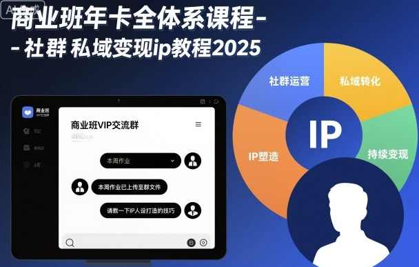 淘百万商业班年卡全体系课程-社群私域变现ip教程2025,课程,专业,定位,微信,支付,养成,第1张