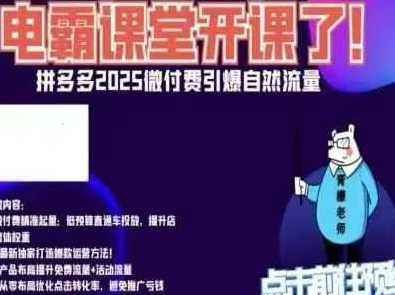 电霸学堂拼多多2025微付赛引爆自然流量，拼多多电商运营教程，运营、推广、打爆品、微付费