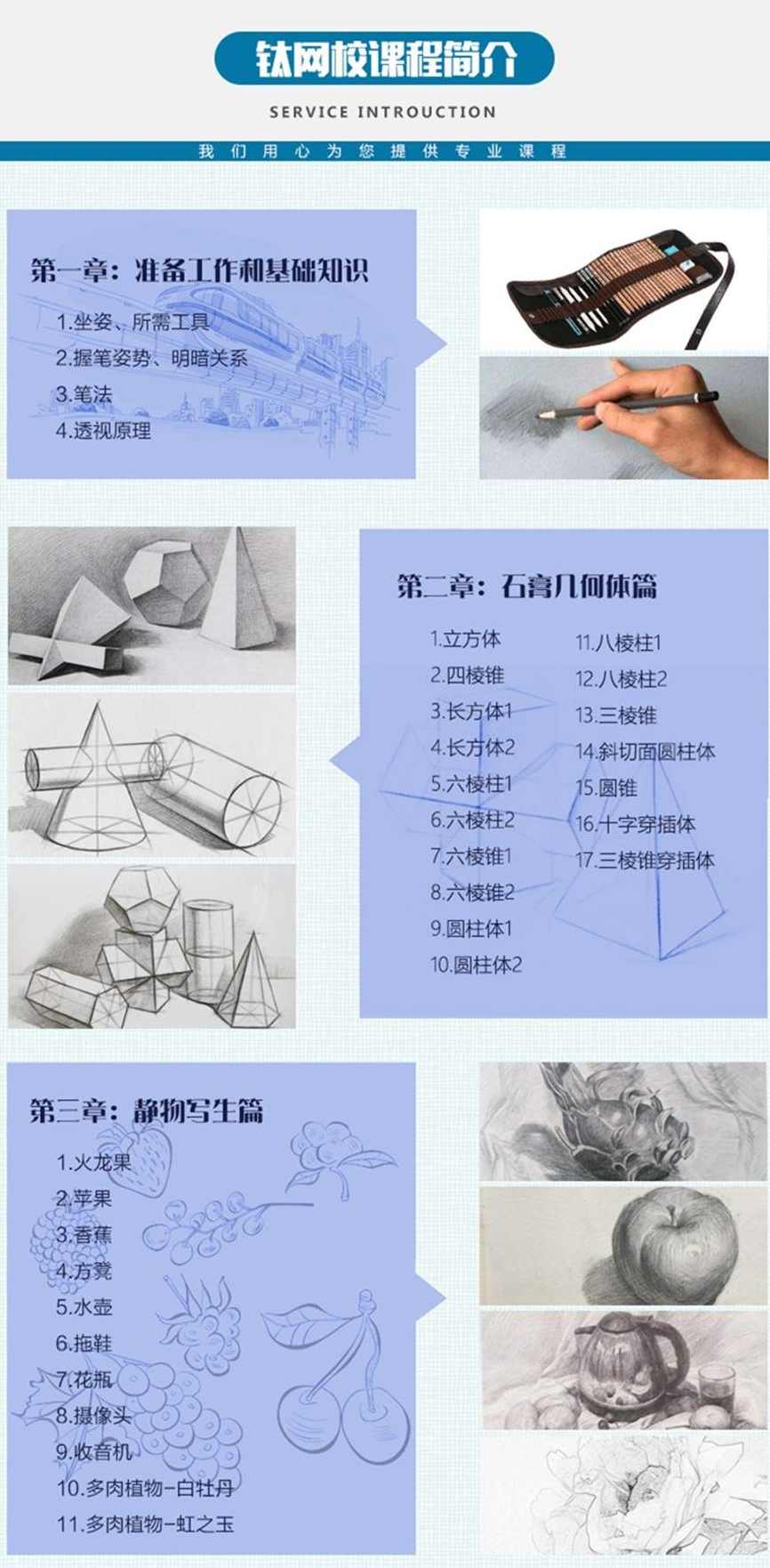 7天学会素描 绘画零基础入门 甜美教主珊珊老师 钛网校素描课程下载,课程,学习,目标,第2张