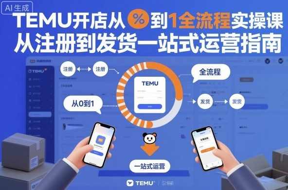 TEMU开店从0到1全流程实操课，从注册到发货一站式运营指南,课程,第1张