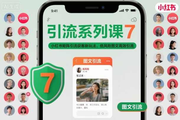 小红书矩阵引流获客新玩法，低风险图文高效引流系列课