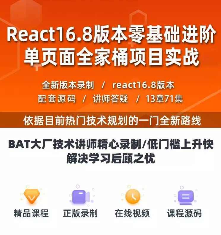 React教程全家桶实战redux+antd+React Hooks前端js视频,学习,管理,发展,理解,性能优化,第1张