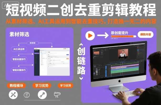 短视频二创去重剪辑教程,从素材筛选、AI工具运用到智能去重技巧,打造独一无二的内容,专业,影视,模板,人工智能,第1张 短视频二创去重剪辑教程,从素材筛选、AI工具运用到智能去重技巧,打造独一无二的内容,专业,影视,模板,人工智能,第1张