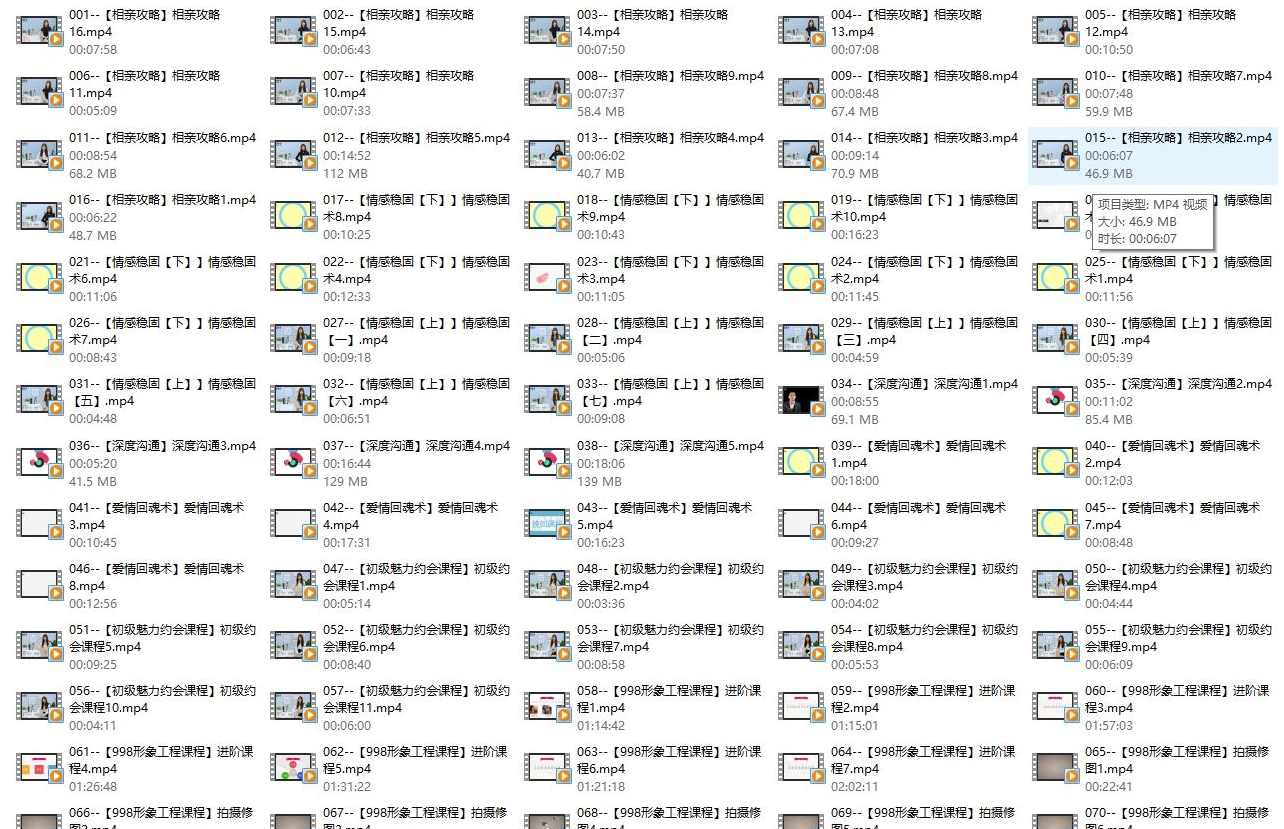 必牵手终身会员课程（资深导师教你如何成为撩妹高手）256集全,课程,沟通,运动,摄影,攻略,恋爱,约会,漫画,拍摄技巧,写真,第2张