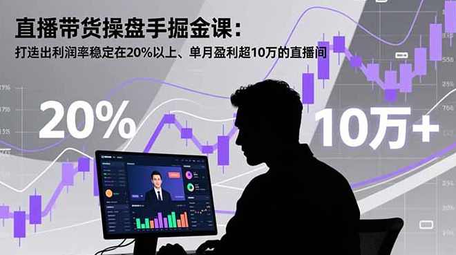 直播带货操盘手掘金课：打造出利润率稳定在20%以上、单月盈利超10万的直播间