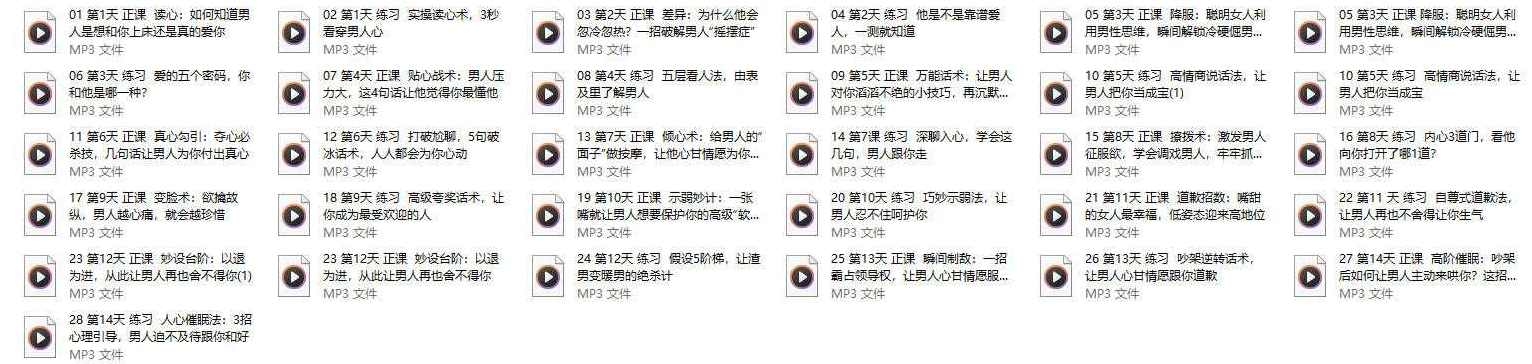 14天深度情感沟通课（音频）