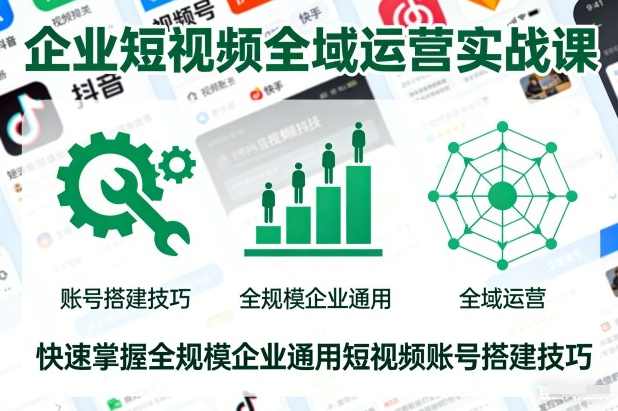 企业短视频全域运营实战课，快速掌握全规模企业通用短视频账号搭建技巧,课程,学习,目标,团队,成长,健康,平衡,第1张