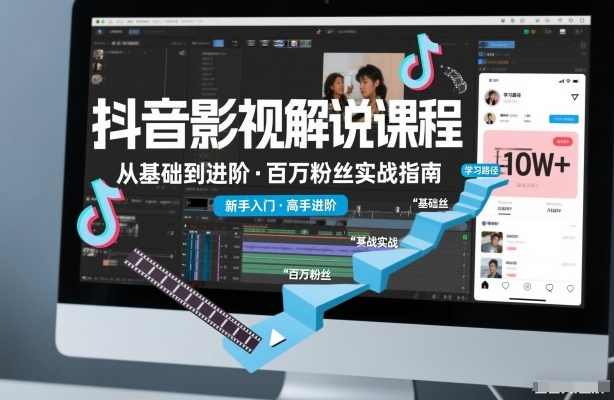 抖音百万粉丝影视解说课程，基础到进阶课，适合新手和进阶学习