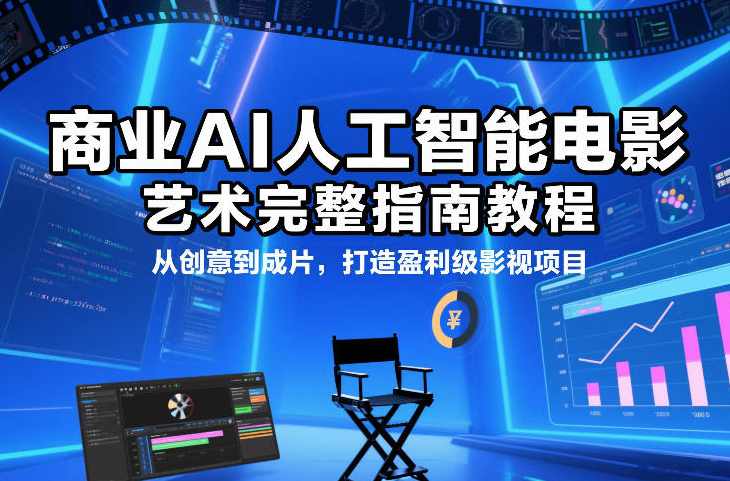 商业AI人工智能电影制作的艺术完整指南教程，从创意到成片，打造盈利级影视项目