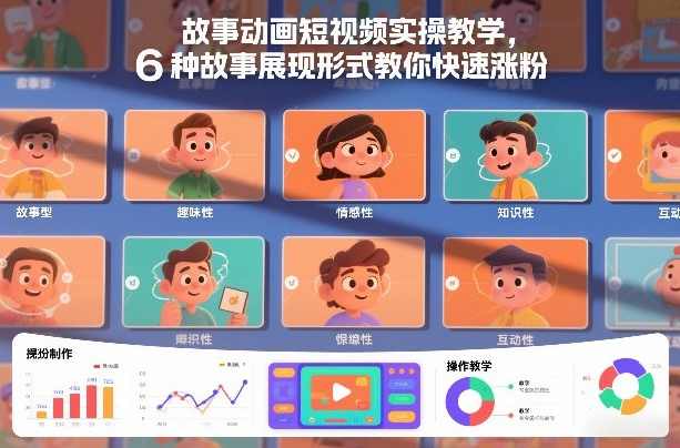 故事动画短视频实操教学，6种故事展现形式教你快速涨粉