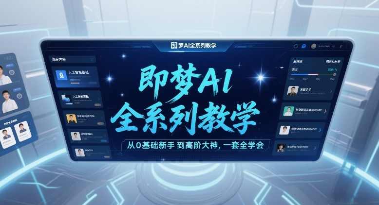 即梦AI全系列教学，从0基础新手到高阶大神，一套全学会
