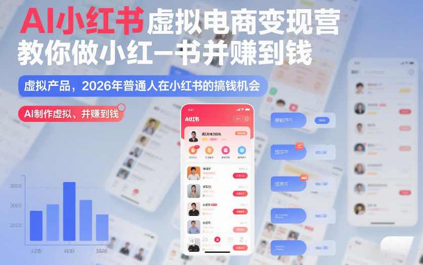 2026AI小红书虚拟电商变现营,教你做小红书并賺到钱