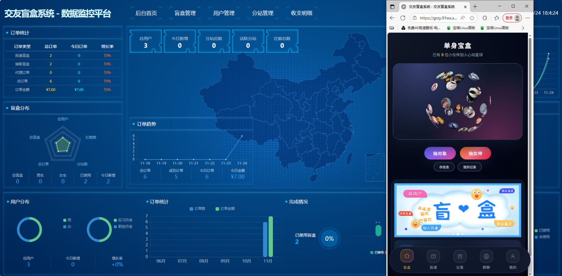交友盲盒最新版V2.0系统源码,支付,交友,数据可视化,第1张 交友盲盒最新版V2.0系统源码,支付,交友,数据可视化,第1张