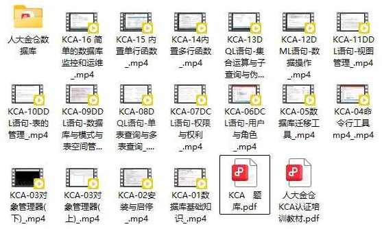 人大金仓Kingbase ES-KCA认证培训完整版视频教材题库齐全,课程,学习,管理,专业,服务器,数据库管理,第1张