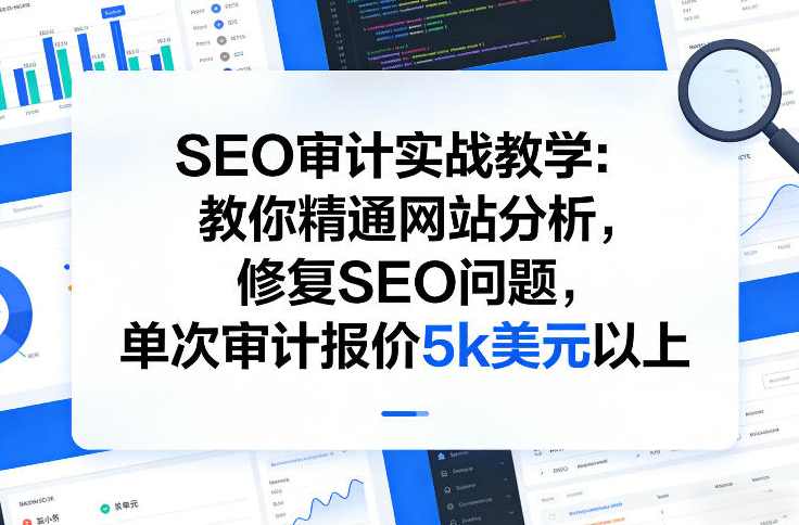 SEO审计实战教学：教你精通网站分析，修复SEO问题，单次审计报价5k美元以上,课程,专业,目标,支持,数据分析,进步,SEO,第1张