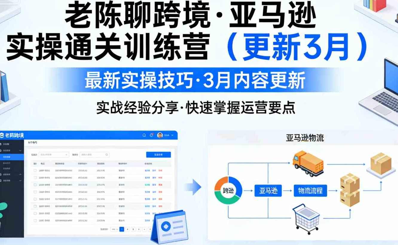 老陈聊跨境·亚马逊实操通关训练营（更新3月）,课程,管理,直播,竞争,人工智能,信任,第1张