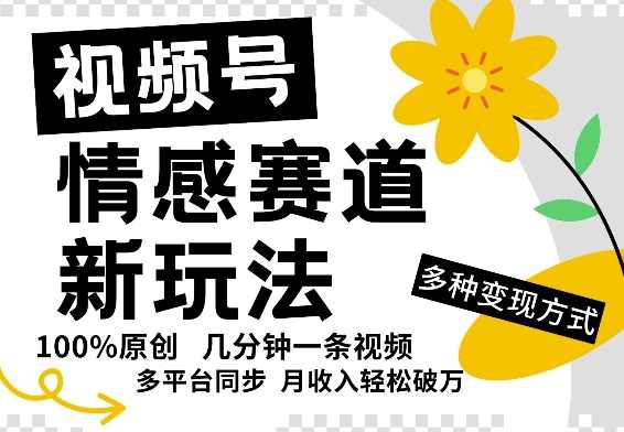 视频号情感赛道新玩法，轻松起号，保姆级实操教程,第1张