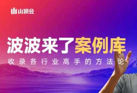 波波来了案例库（更新3月）涵盖社交电商、直播带货、私域流量、IP打造、社群运营、传统行业转型等核心领域