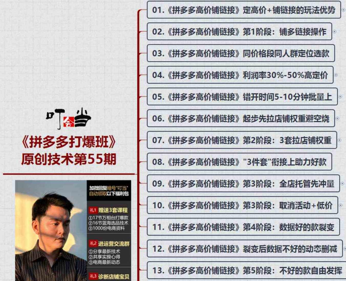 叮当会拼多多原创技术第55期：拼多多高价铺链接